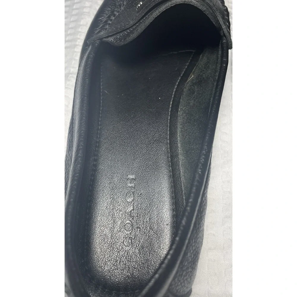 COACH Fredrica Black Leather Loafer Flats Women's sz 8B Shoes Very Little Wear - Picture 8 of 10